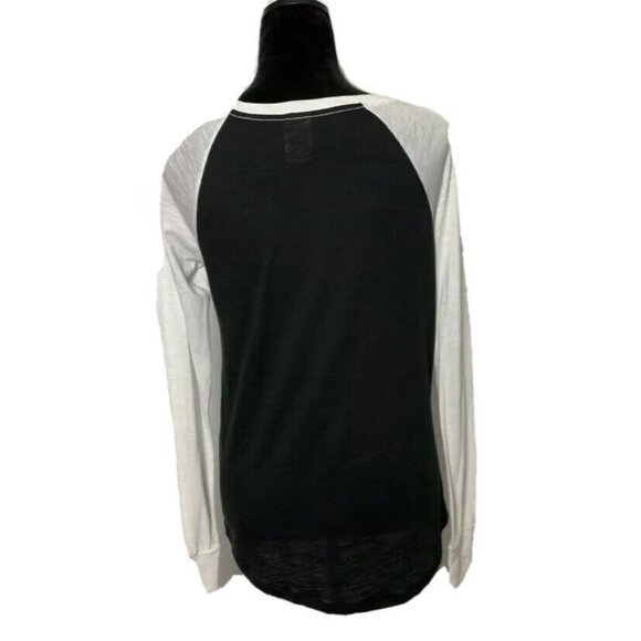 VS PINK Graphic Tee Size M Lets Party Long Sleeve Scoop Lounge Shirt Dorm Life - Picture 6 of 10